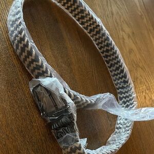 Black and Beige Men’s Braided Stretch Golf Belt